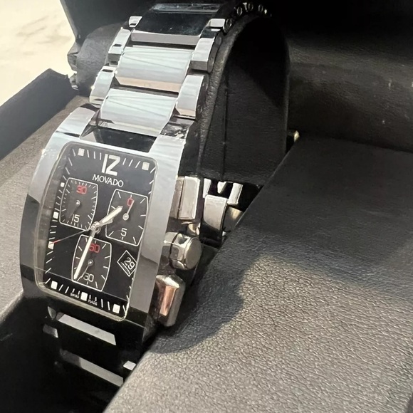Movado Men's 605992 Fiero Tungsten Carbide Chronograph Watch!!!! RARE!! - Picture 4 of 9